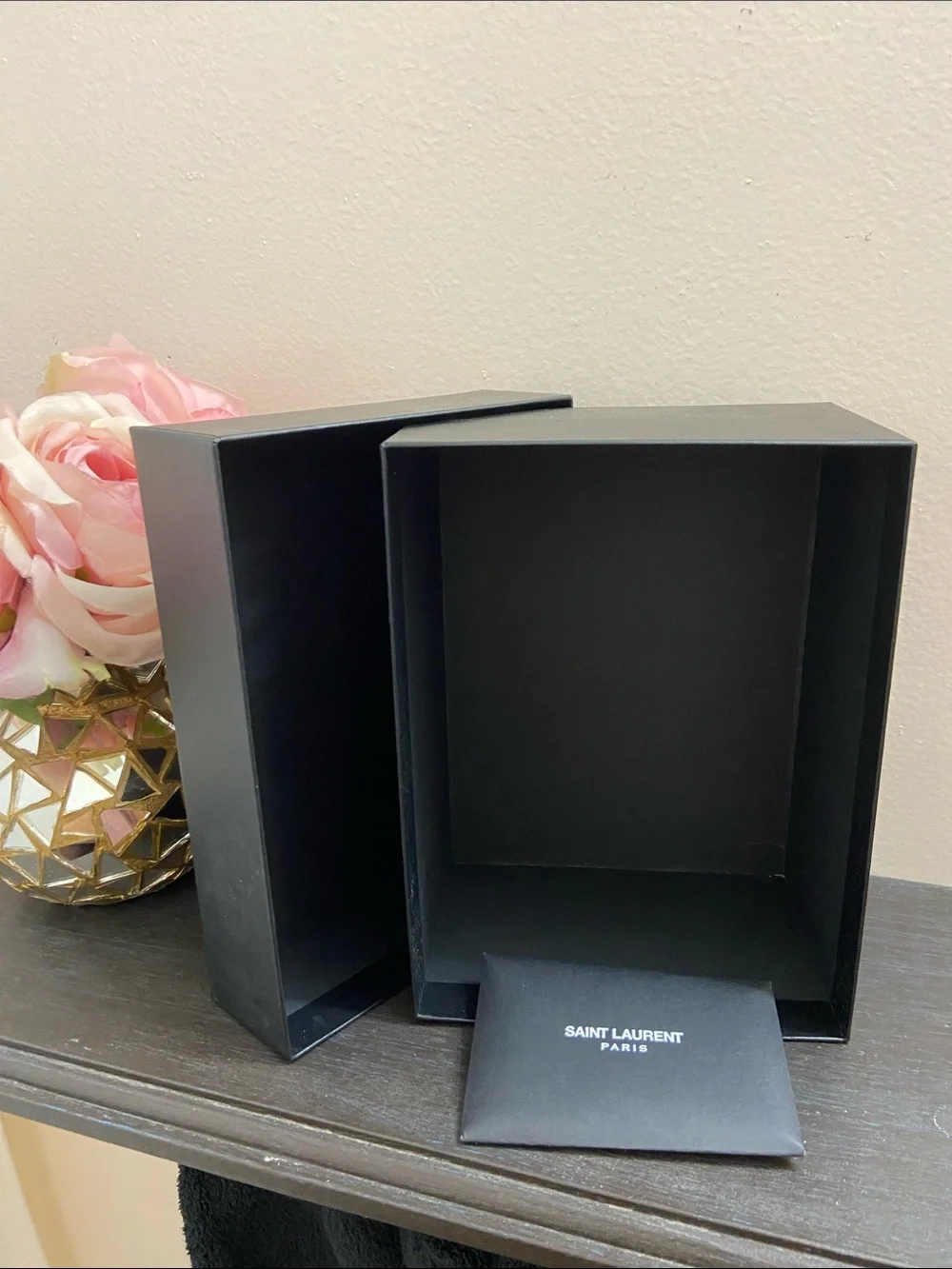 Saint Laurent Black and Pink Home Accent Box